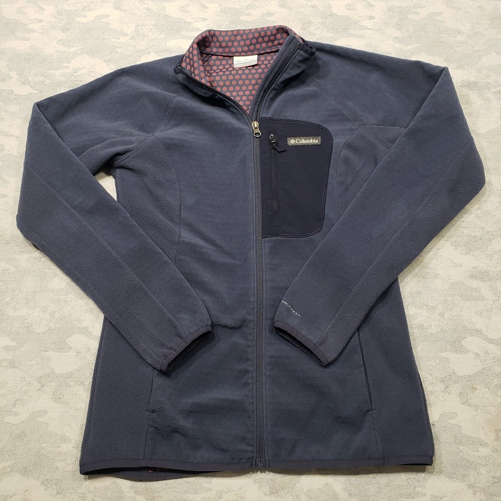 Columbia Fleece Jacket Womens Medium Blue Zip Up Schaket Outdoors‎ Hiking